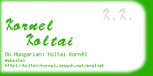 kornel koltai business card